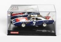 PLYMOUTH: A NOS 1:32 scale Carrera 'Evolution' Superbird Plymouth 2003 slot car , blue; in original perspex sealed box.