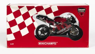 DUCATI: A NOS 1:12 scale Minichamps 'Ducati Corse' Ducati 998 F02 #4 Shane Byrne - BSB 2003