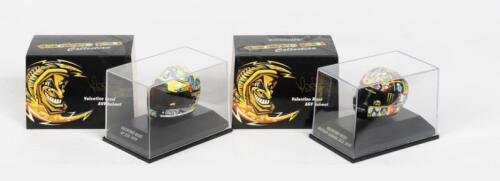 HELMET: TWO NOS 1:8 scale Minichamps 'Valentino Rossi Collection' Helmets #46 V.Rossi - GP 250 1999 / Moto GP Laguna Seca 2010