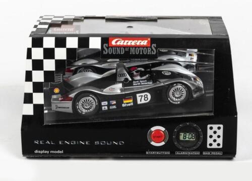 AUDI: A NOS 1:32 scale Carrera 'Sound of Motors' Audi R8R "ALMS" 2000 model car (not slot car)