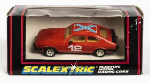 CAPRI: A NOS 1:32 scale ScaleXtric Capri 'General Lee #12' slot car