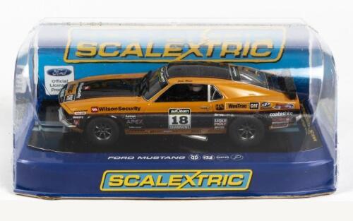 FORD: A NOS 1:32 scale ScaleXtric Ford Mustang 'John Bowe #18' slot car