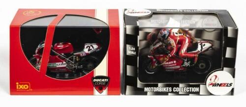 DUCATI: TWO NOS 1:24 scale 2Wheels & IXO Ducati 966 'C.Forgarty - SBK Champion 1999 #1/T.Bayliss - SBK Champion 2001 #21
