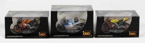 HONDA: THREE NOS 1:24 scale IXO Honda "2 RC211V #46 V. Rossi - Moto GP 2003/ 1 NSR500 #46 V.Rossi - Italian GP 2001