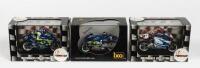 SUZUKI: THREE NOS 1:24 scale 2 Wheels & IXO Suzuki RGV500 "N.Aoki #9 - 1999/ K.Roberts #2 - 2000/ K.Roberts #1 - 2001