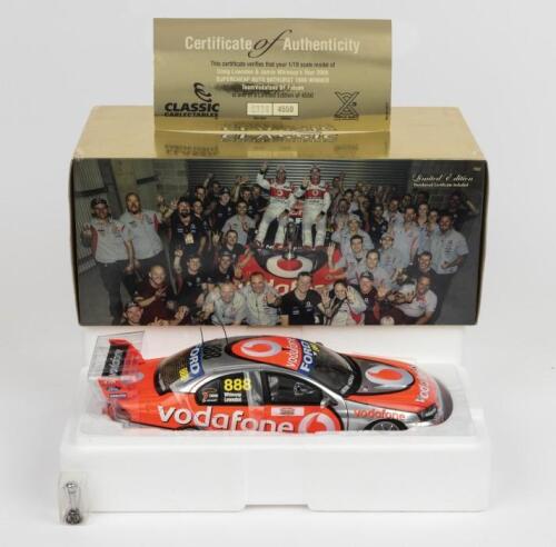 FORD: A 1:18 scale Classic Carlectables TeamVodafone BF Falcon as driven to victory by Lowndes/Whincup at the 2008 SUPERCHEAP AUTO BATHURST 1000. L.E 0338/4500