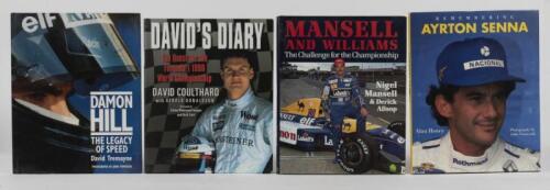 F1 DRIVERS: Four hardcover books detailing F1 driver careers. &lsquo;REMEMBERING AYRTON SENNA&rsquo; by Alan Henry