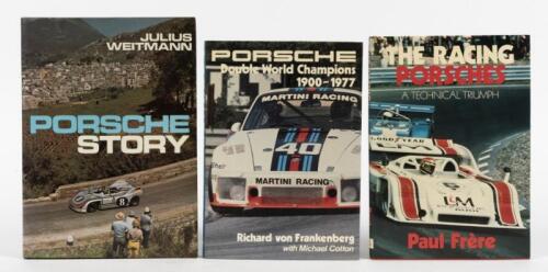 PORSCHE: Three superb hardcover books detailing Porsche racing history. 1973 edition of &lsquo;THE RACING PORSCHES&rsquo; by Paul Frere