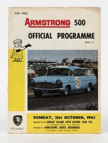 ARMSTRONG 500: A Sunday, 21st October, 1962 Armstrong 500 Official Programme from Phillip Island