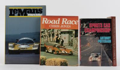 RACING CARS: A group of four period hardcover books detailing racing cars. 'SPORTS CAR CHAMPIONSHIP' by Anthony Pritchard