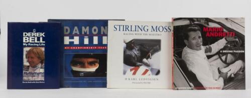 RACING DRIVERS: A group of four hardcover books covering the careers of various racing car drivers.