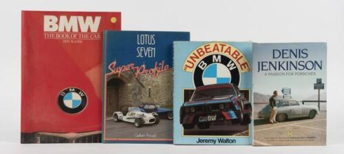 AUTOMOBILES: Four hardcover books detailing various car marques. '"UNBEATABLE BMW"' by Jeremy Walton