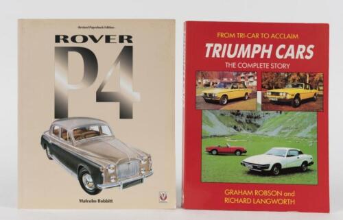 ROVER/TRIUMPH: Two softcover books covering Rover and Triumph. 'TRIUMPH CARS' softcover book by Graham Robson and Richard Langworth