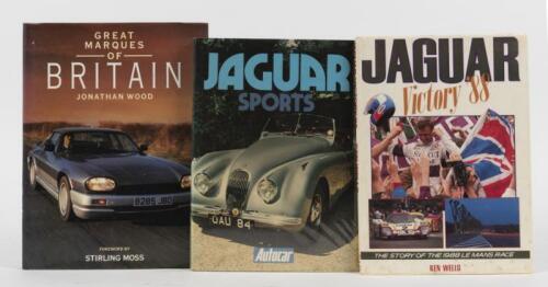 JAGUAR: Three Jaguar hardcover books. 'JAGUAR' compiled by Peter Garnier from the archives of Autocar
