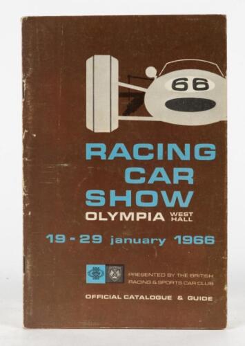 RACING CAR SHOW: A January 1966 'RACING CAR SHOW, OLYMPIA' Official Catalogue & Guide. Cooper Car Company information