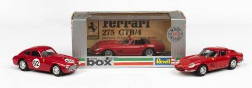 FERRARI: Three 1:43 scale Ferrari models by Model box and Progetto K. Model box Ferrari 275 GTB/4