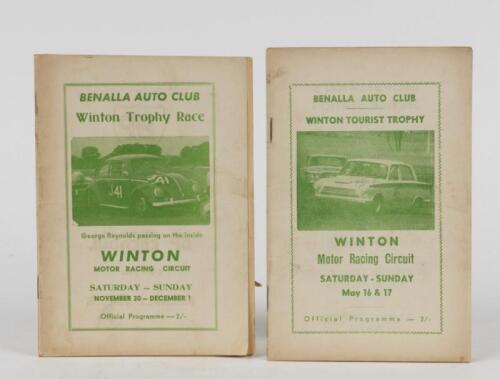 WINTON: Two interesting 1960's Benalla Auto Club Winton Official Programmes. 'WINTON TOURIST TROPHY' Official Programme