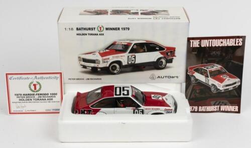 TORANA: A 1:18 scale Autoart Holden Torana A9X as raced by Peter Brock/Jim Richards to victory in 1979 Bathurst. L.E 8566/11000. CoA signed by Peter Brock