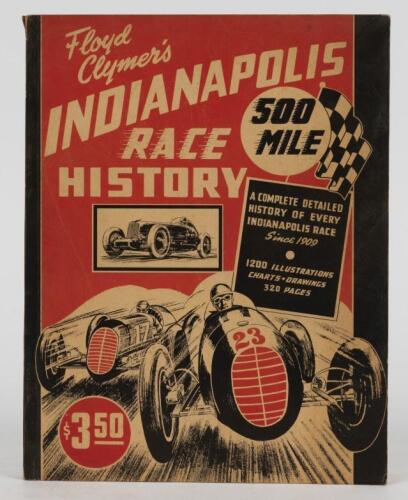 INDIANAPOLIS: 'INDIANAPOLIS - 500 MILE RACE HISTORY' softcover book. Published 1946 by Floyd Clymer