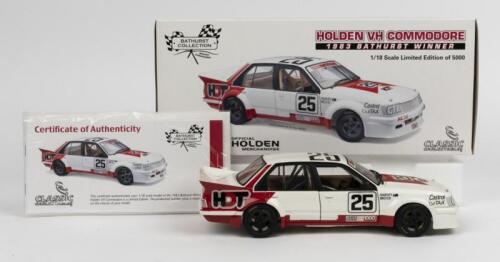 HOLDEN: A 1:18 scale Classic Carlectables Holden VH Commodore as driven to victory at 1983 Bathurst by John Harvey and Peter Brock. Limited Edition of 5000