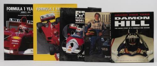 FORMULA 1: Five hardcover books detailing Formula 1 history and drivers. &lsquo;VILLENEUVE &ndash; My first season in Formula 1&rsquo; hardcover book by Jacques Villeneuve with Gerald Donaldson