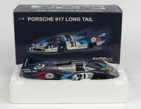 PORSCHE: A 1:18 scale Autoart Porsche 917 Long Tail (Martini International Team) #21 Vic Elford/Gerard Larousse - Le Mans 1971
