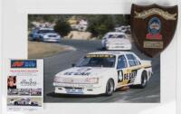 GRICE: A group of memorabilia featuring Allan Grice items. Winner plaque from 'Better Brakes Touring Car Series - Amaroo Park Raceway - Winner Round 2 11-4-82'. CoA signed by Alan Grice - 2