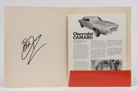 BOB JANE RACING: A rare BOB JANE RACING ORGANIZATION orange folder containing car and driver profiles. Folder signed by Bob Jane - 2
