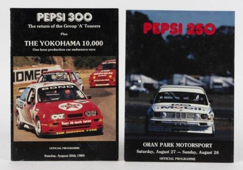 ORAN PARK: Two late 1980's Oran Park Official Programmes. 'PEPSI 250' & 'PEPSI 300' Official Programmes