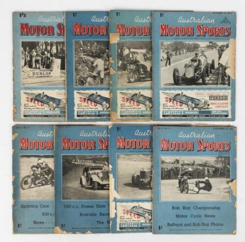 AUSTRALIAN MOTOR SPORTS: Eight editions of 'Australian MOTOR SPORTS'. Ranging in years 1947 - 1950