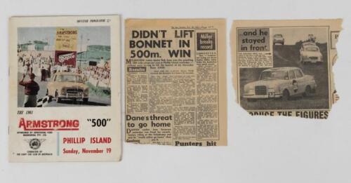 ARMSTRONG 500: An original and interesting 1961 ARMSTRONG "500" Official Programme, Phillip Island Sunday, November 19