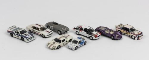 EUROPEAN DIECAST: A collection of eight 1:43 scale diecast racing cars by various model manufacturers. Audi, B.M.W, Ford, Porsche models
