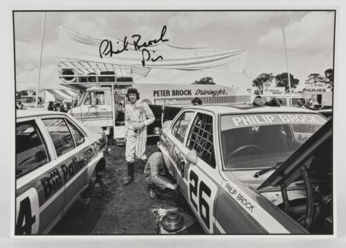 BROCK: A black and white picture by Ian Smith of Phil Brock at Sandown Raceway. Picture signed by Phil Brock