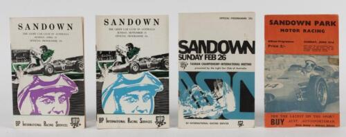 SANDOWN: Four 1960's Official Programmes from Sandown Raceway. 1967 TASMAN-CHAMPIONSHIP-INTERNATIONAL MEETING Official Programme