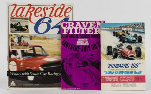 QUEENSLAND RACING: Three Queensland racing related items. 1968 '"ROTHMANS 100" international meeting TASMAN CHAMPIONSHIP Heat V', SURFERS PARADISE INTERNATIONAL MOTOR CIRCUIT Official Programme