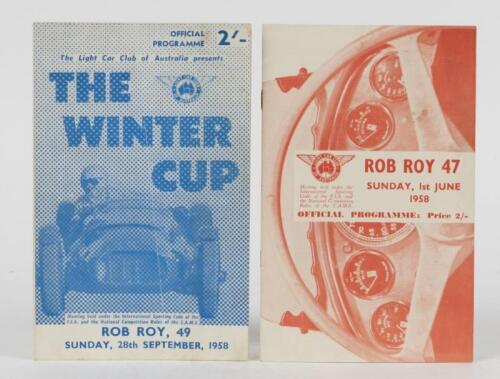 ROB ROY: Two superb 1958 Rob Roy Official Programmes. ROB ROY 47 & 49 Official Programmes
