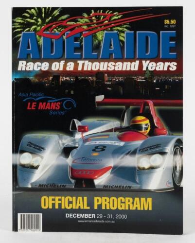 LE MANS (ADELAIDE): A 2000 'ADELAIDE - Race of a Thousand Years, December 29 - 31 Official Programme