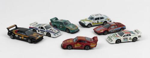 BBURAGO: Seven 1:43 scale Bburago models. B.M.W, Ferrari, Lancia, Porsche, Saab models