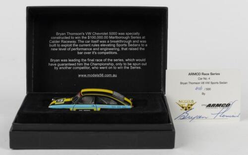 THOMSON VW: A 1:43 scale ARMCO MODEL CARS V8 VW Sports Sedan as driven by Bryan Thomson. L.E 406/500. CoA signed by Bryan Thomson. Impressive