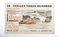 PHILLIP ISLAND: A rare and important Official Programme for 'CENTENARY THREE HUNDRED' Phillip Island car race 1935