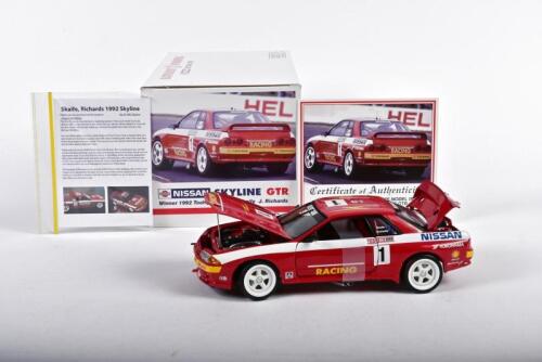 NISSAN: A 1:18 scale Biante (Scale 18) Nissan Skyline GTR as raced to victory by Mark Skaife and Jim Richards at 1992 Bathurst. Limited Edition 1079/4020