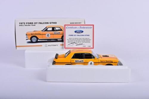 FORD: A 1:18 scale Autoart 1972 Ford XY Falcon GTHO as driven by Norm Beechey. Model and CoA signed by Norm Beechey