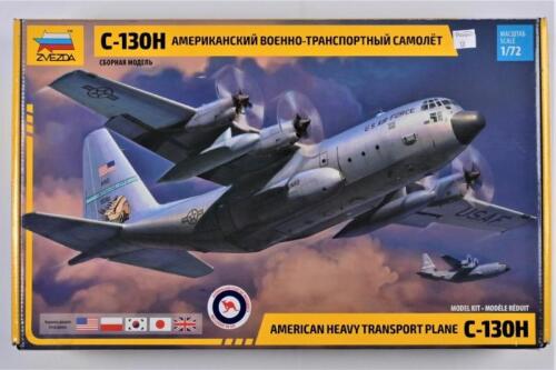 ZVEZDA: A 1:72 scale C-130H American Heavy Transport Plane boxed model kit