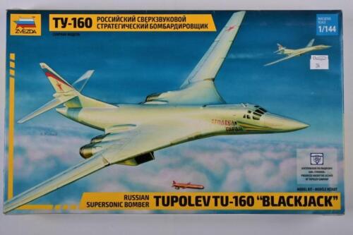 ZVEZDA: A 1:144 scale Tupolev TU-160 "BLACKJACK" boxed model kit