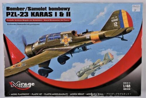 MIRAGE HOBBY: A 1:48 scale Bomber/Samolot bombowy PZL-23 KARAS I & II boxed model kit