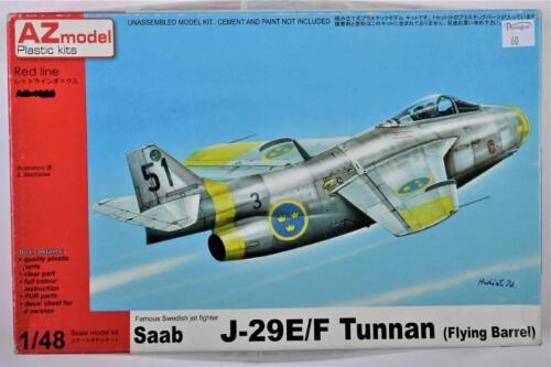 AZ MODEL: A 1:48 scale Saab J-29E/F Tunnan boxed model kit