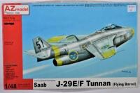 AZ MODEL: A 1:48 scale Saab J-29E/F Tunnan boxed model kit