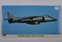 HASEGAWA: A 1:48 scale Special version Harrier GR Mk.5 "Royal Air Force" boxed model kit