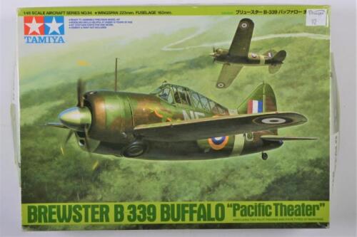 TAMIYA: A 1:48 scale Brewster B339 Buffalo "Pacific Theater" boxed model kit