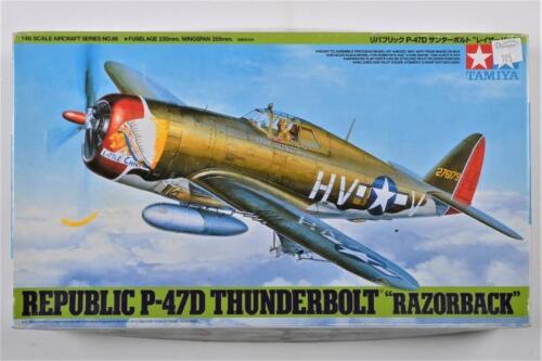 TAMIYA: A 1:48 scale Republic P-47D Thunderbolt "RAZORBACK" boxed model kit